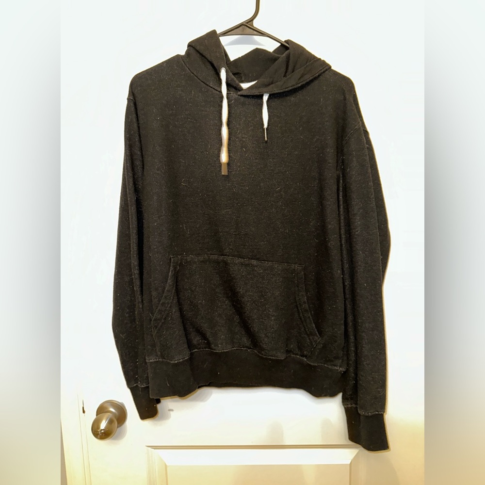 Black Large True Classic lounging hoodie.